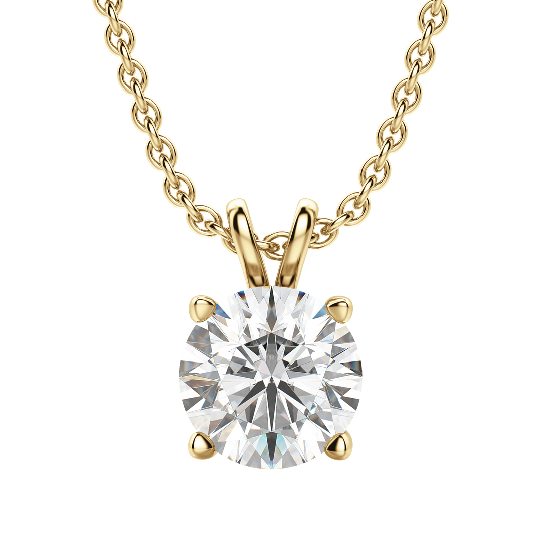 0.25-1.0CT Round Solitaire F-VS Lab Grown Diamond Necklace for Women
