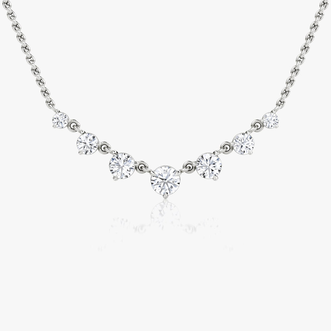 0.25ct Round Cut F-VS Lab Grown Seven Stone Diamond Necklace