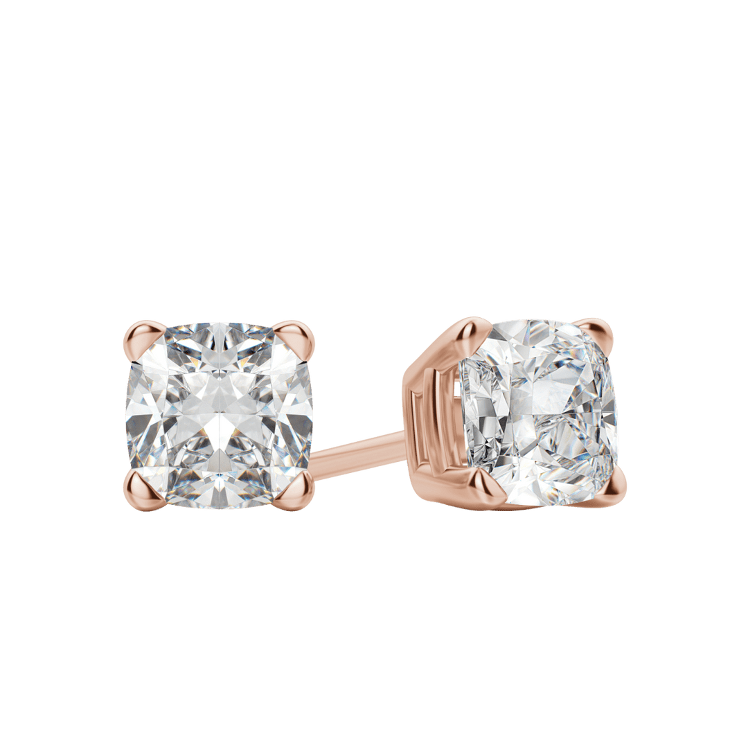 0.50CT - 2.0CT Cushion Solitaire F-VS Lab Grown Diamond Earrings