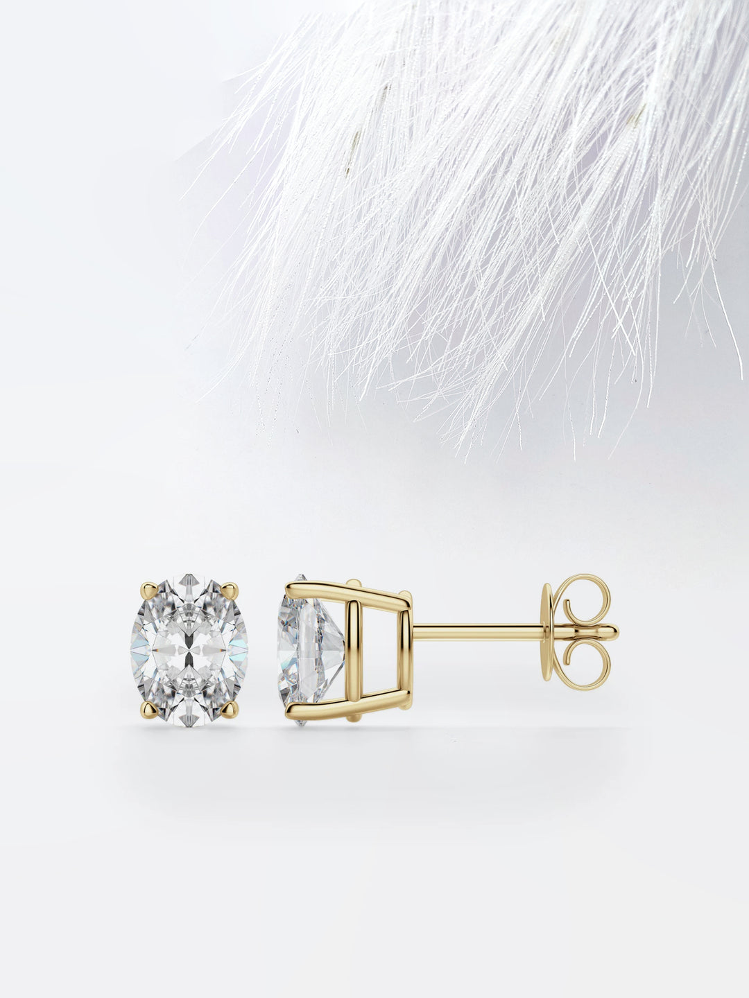 Round Cut Moissanite Drop Diamond Earrings in 10K Gold