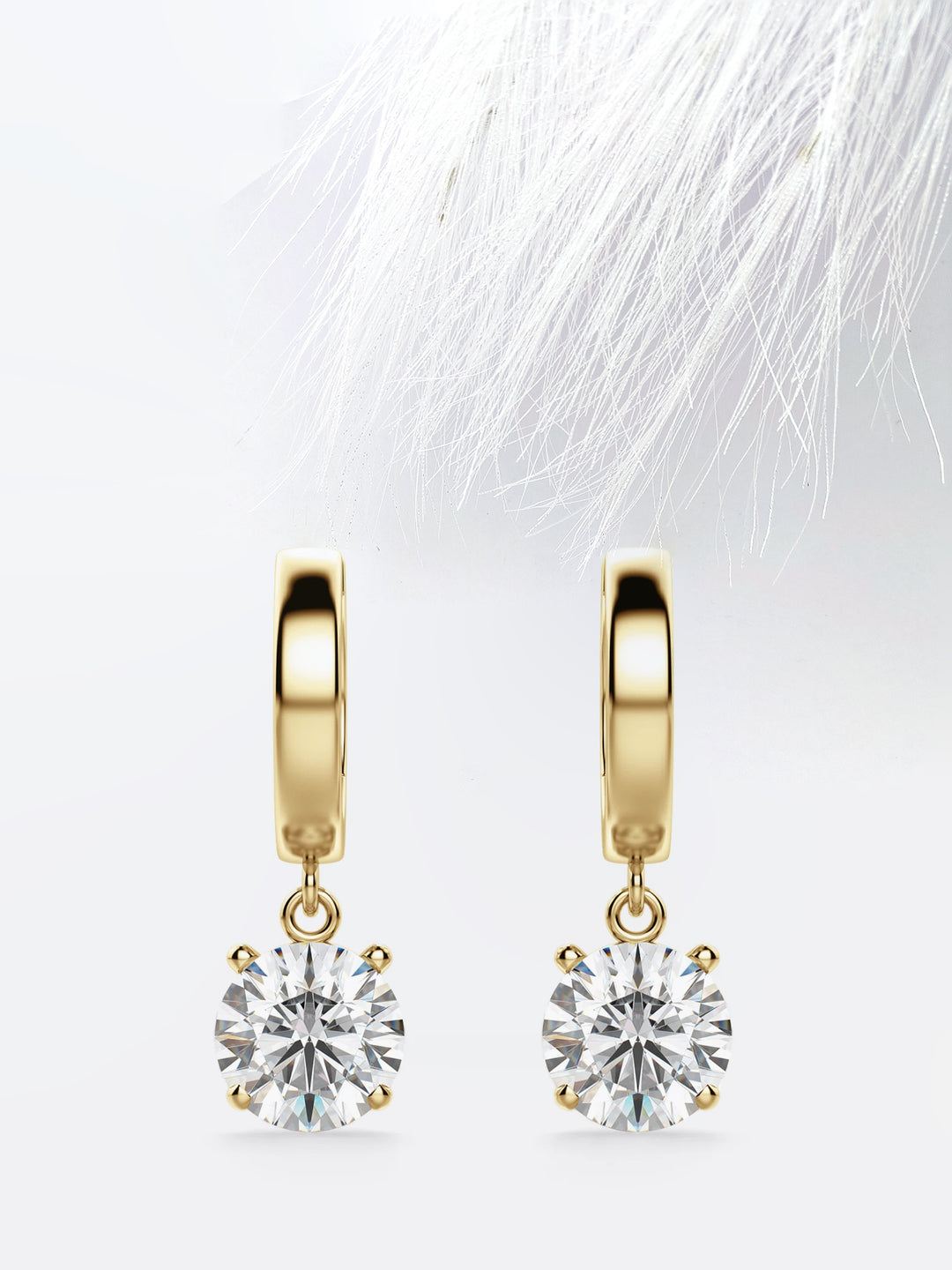 Round Cut Moissanite Drop Diamond Earrings for Women