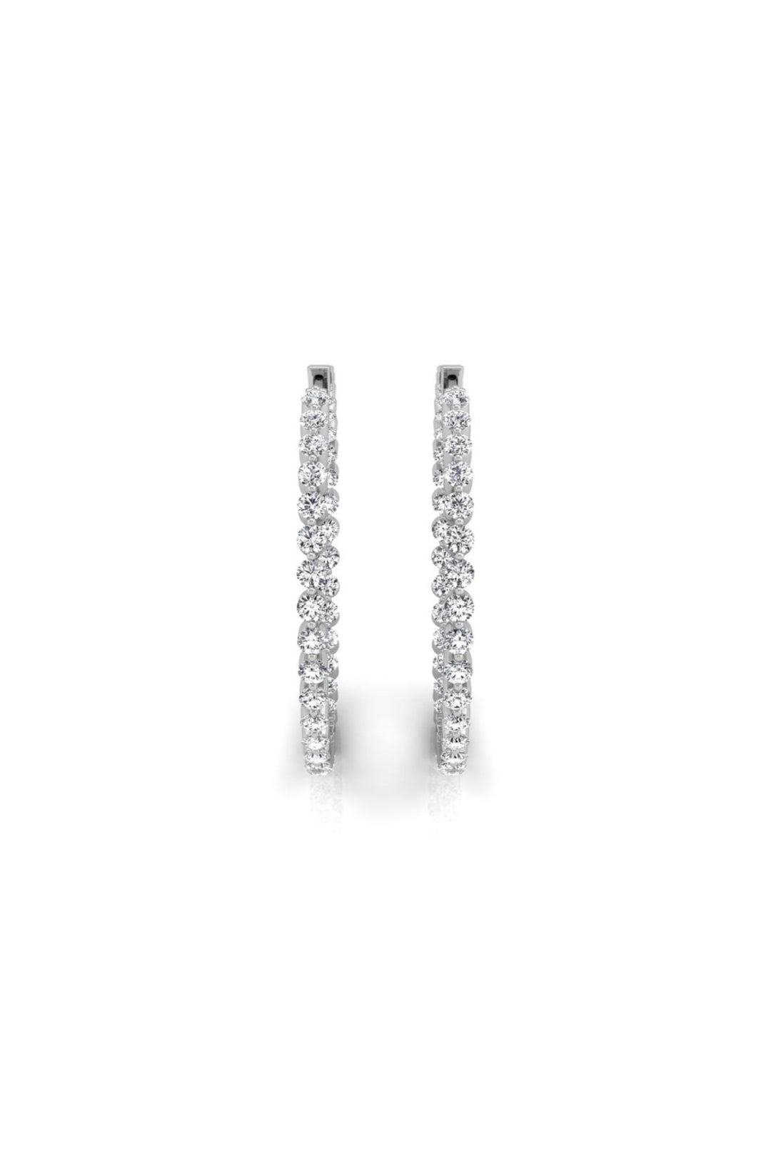 0.32Ct Round Cut Moissanite Hoops Diamond Earrings for Women