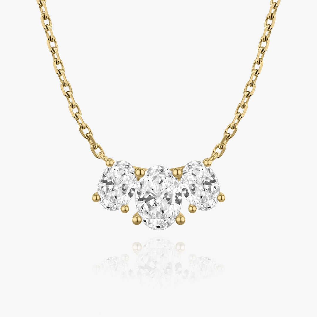 2.0TCW Oval F/VS Lab Grown Diamond Three Stone Necklace