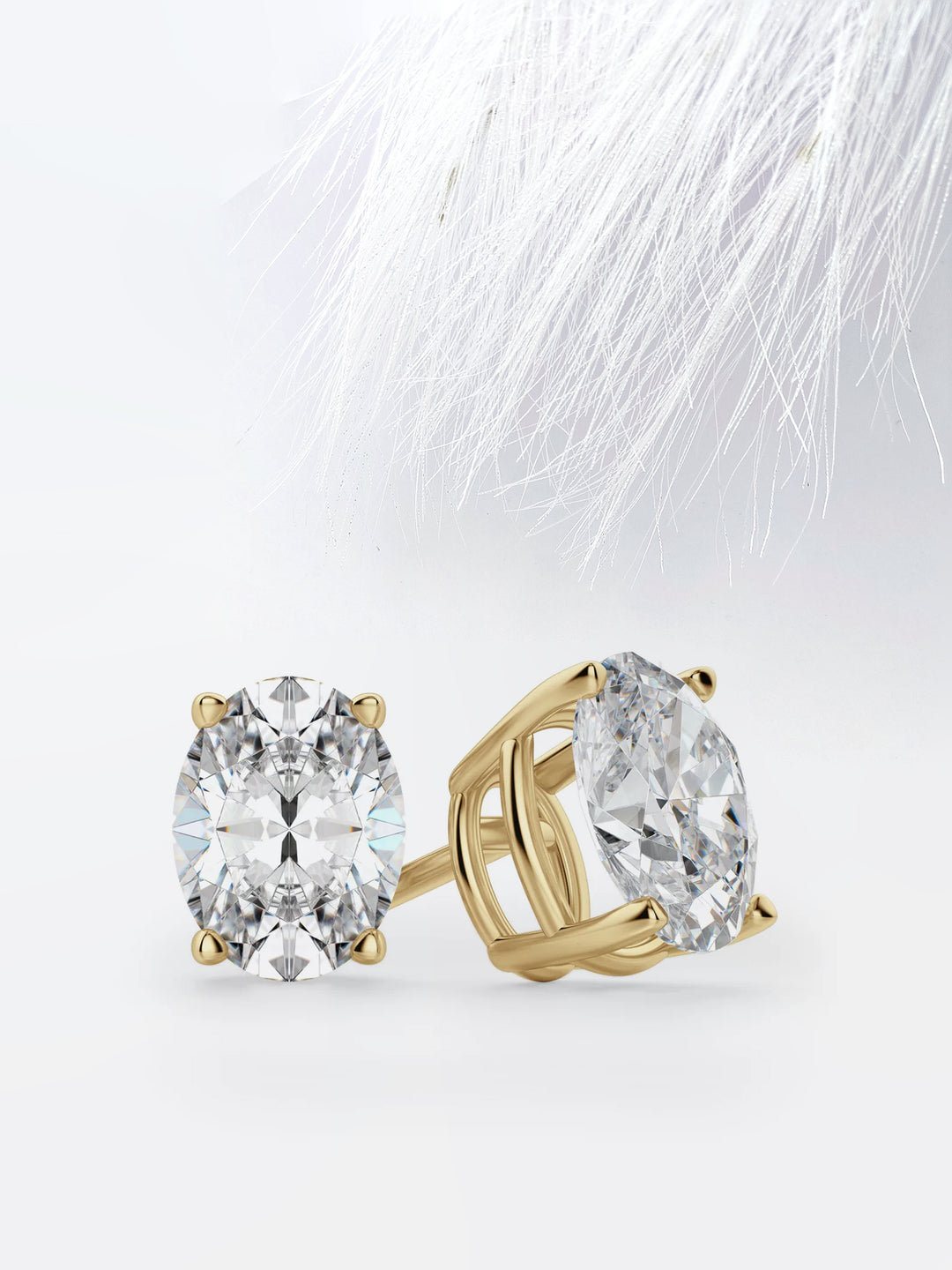 Round Cut Moissanite Drop Diamond Earrings in 10K Gold
