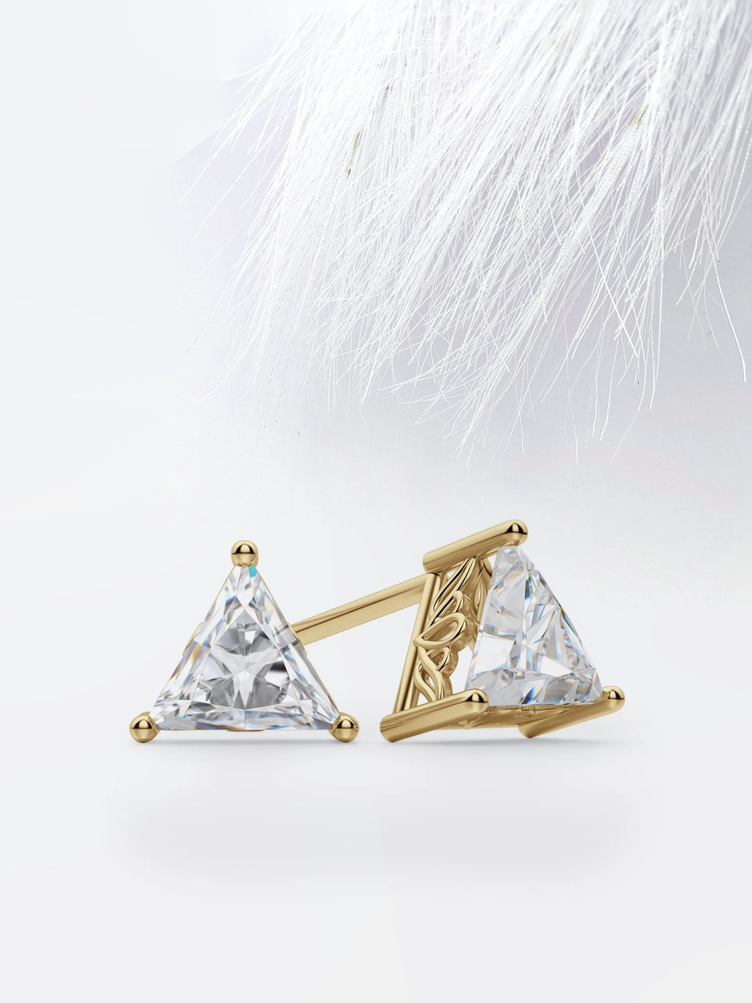 Triangle Cut Moissanite Diamond Studs Earrings for Women