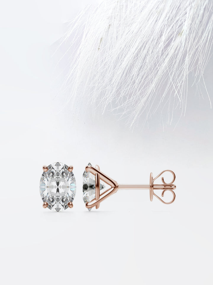 Oval Cut Moissanite Stud Diamond Earrings for Women