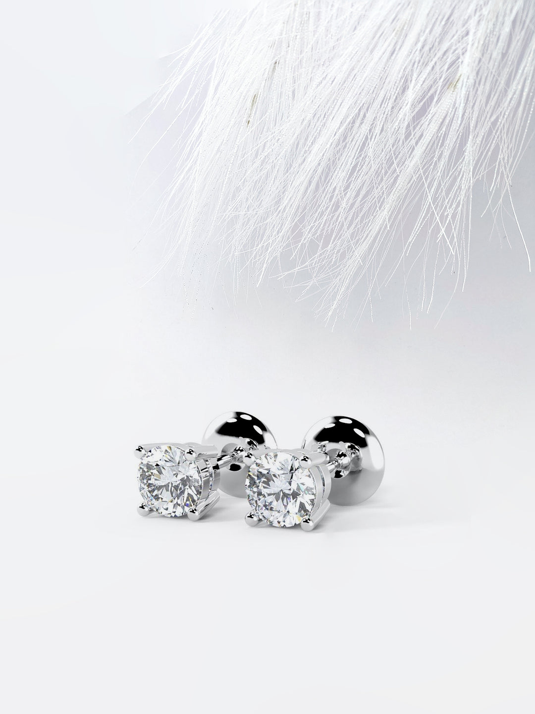 0.50CT Round Cut Moissanite Diamond Stud Earrings in White Gold
