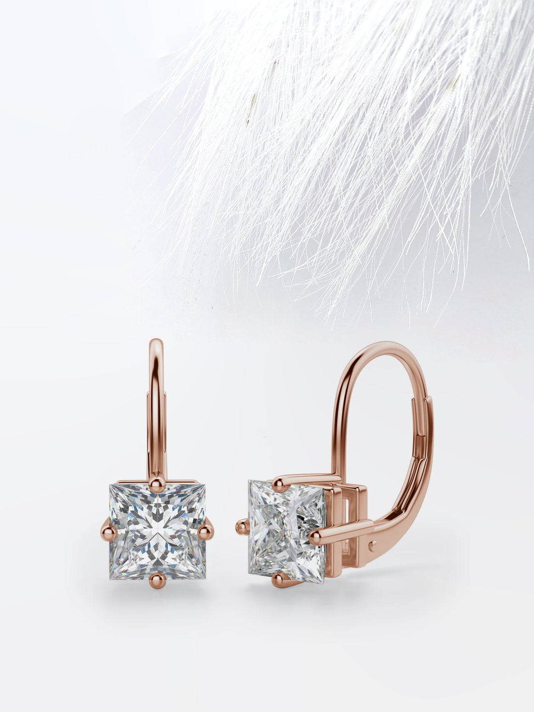 Princess Cut Moissanite Renee Diamond Earrings for Women