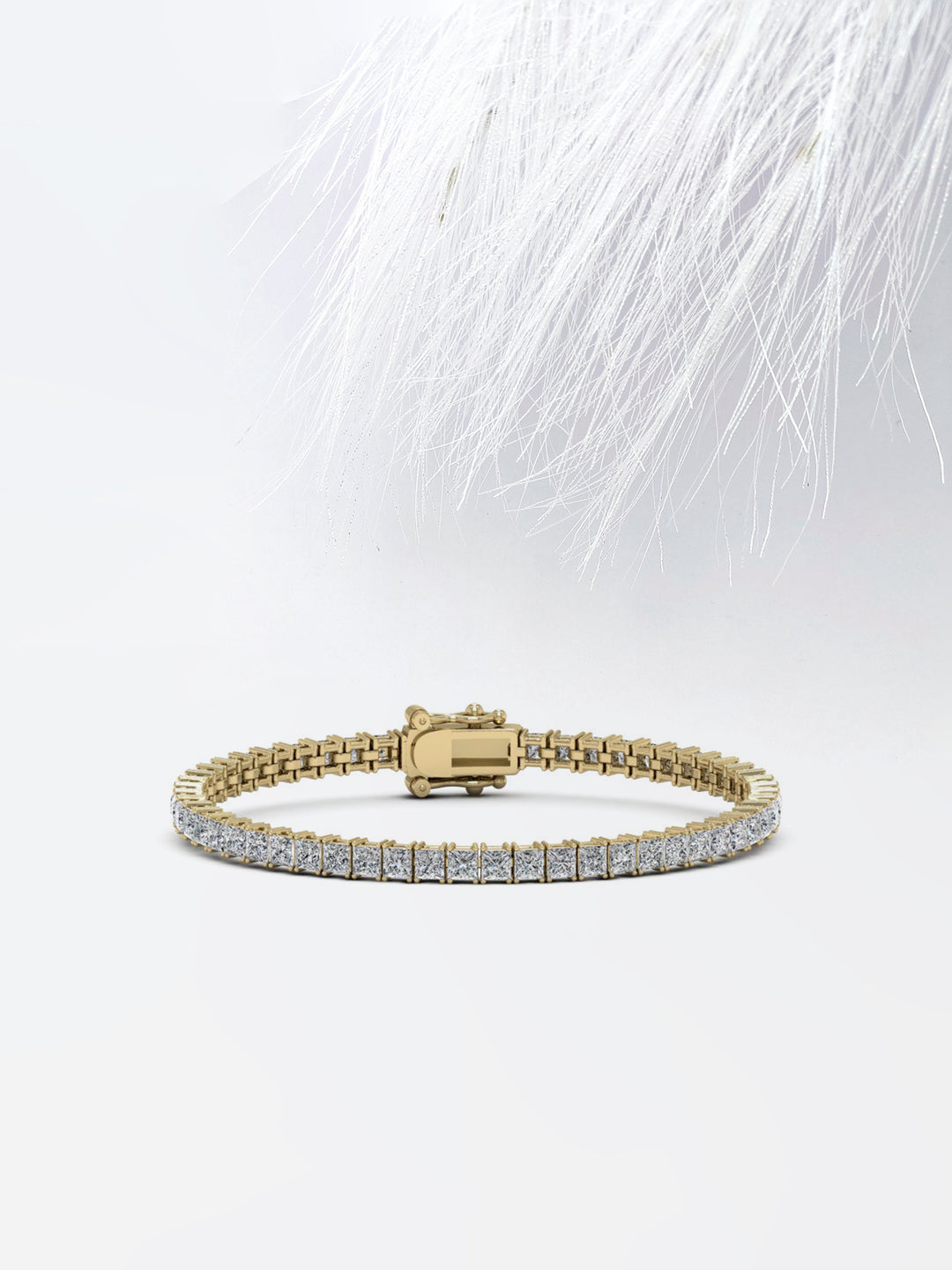Princess Moissanite Diamond Tennis Bracelet in White Gold