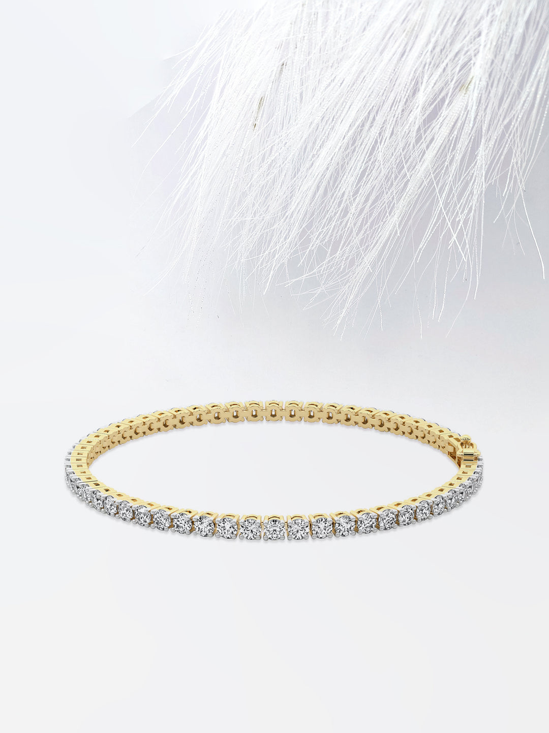 14k Gold Round Cut Moissanite Diamond Tennis Bracelet