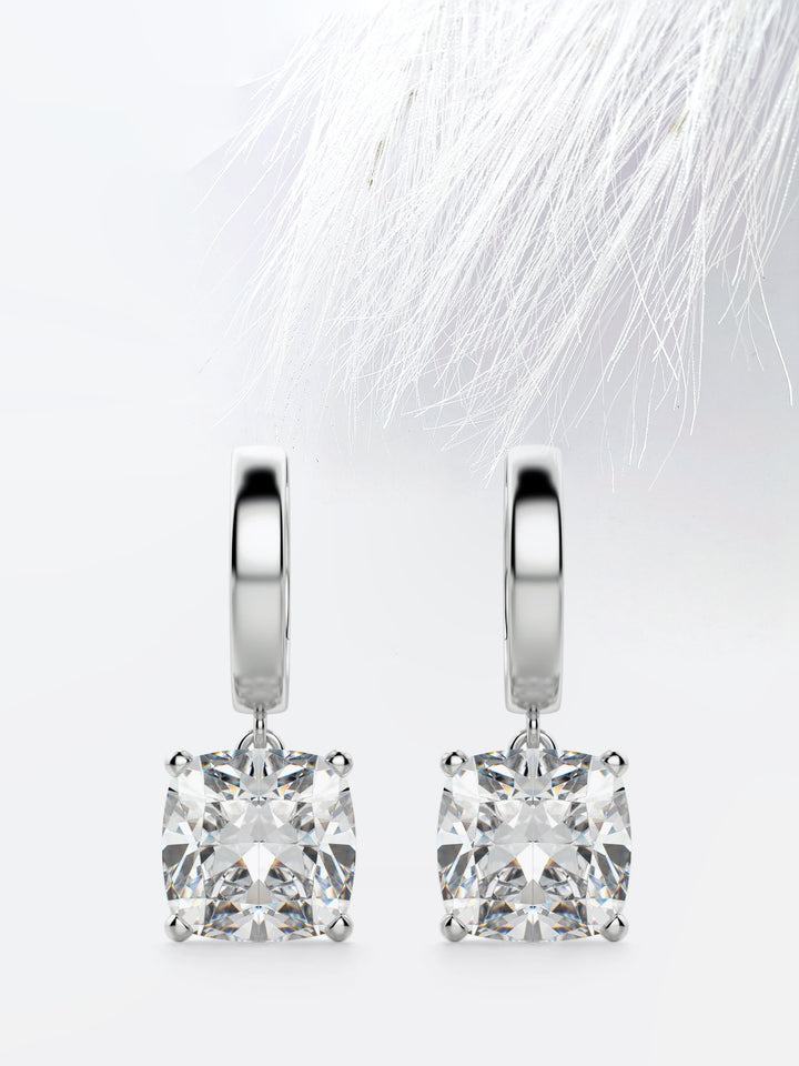 Cushion Cut Moissanite Renee Diamond Earrings for Women