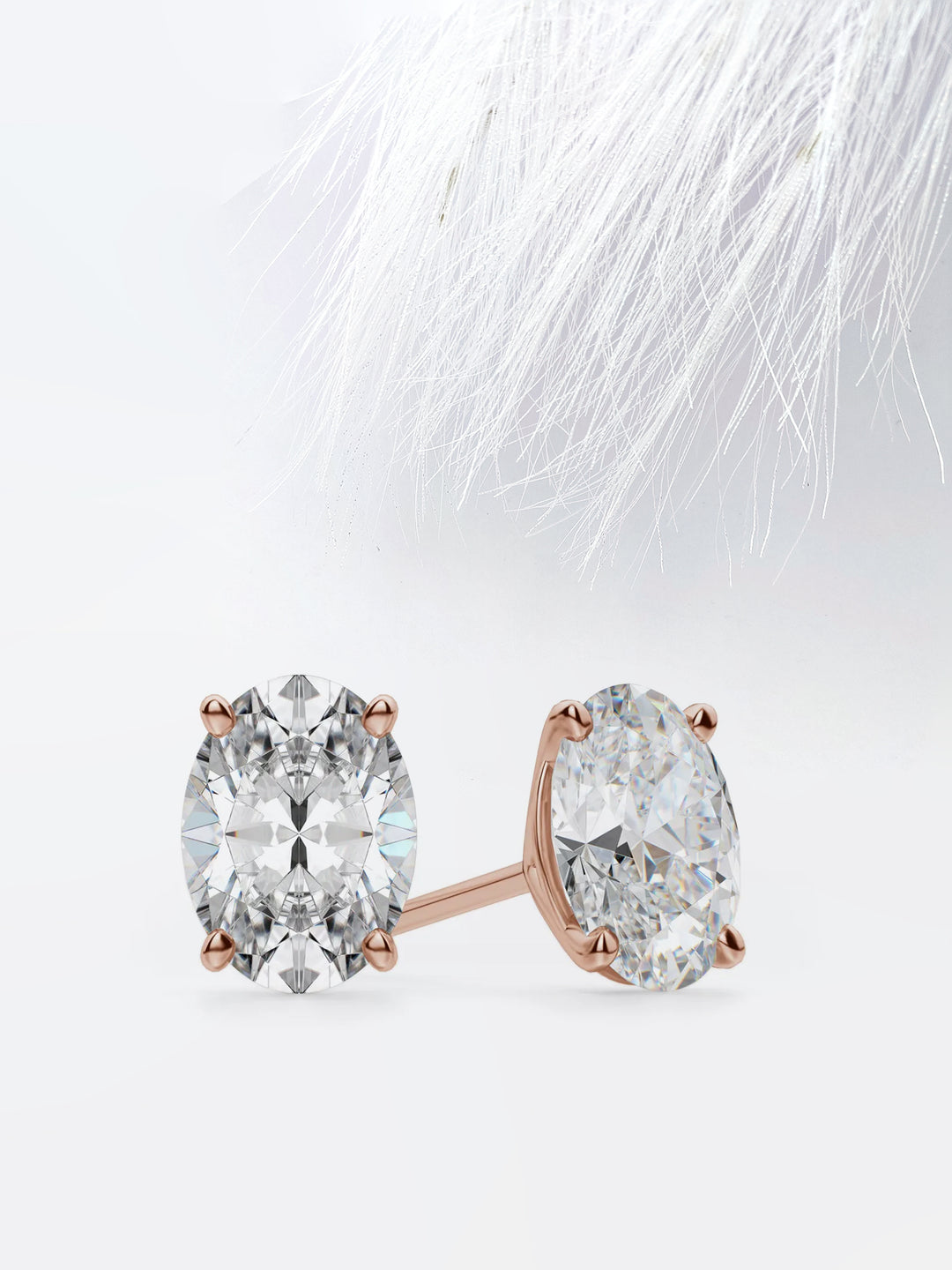 Oval Cut Moissanite Stud Diamond Earrings for Women
