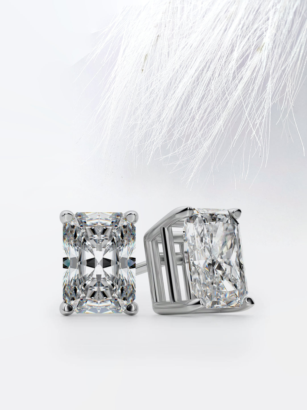 Radiant Cut Moissanite Diamond Studs Earrings for Women