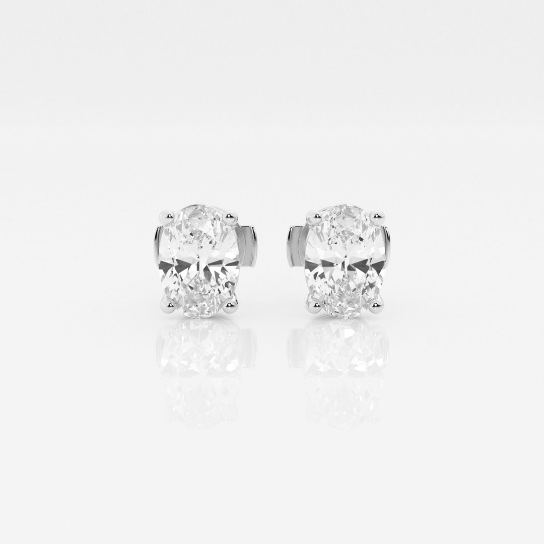 Oval Cut FG-VS2 Lab Grown Diamond Stud Earrings in 10K Gold