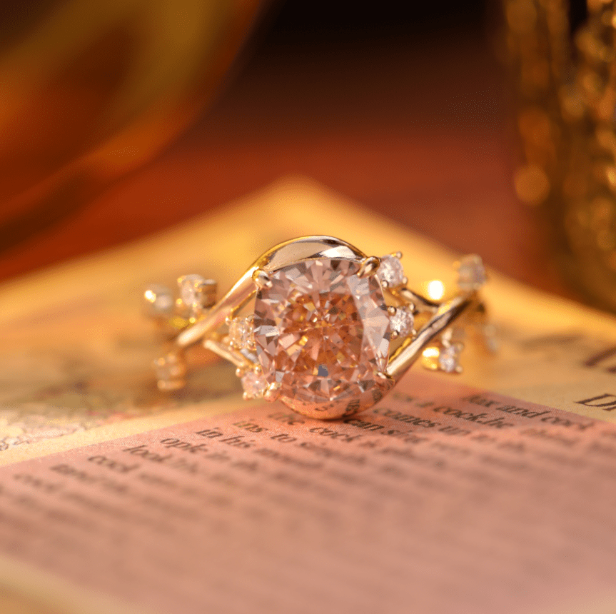 1.0ct-3.0ct Peach Cushion Lab-Grown Diamond Nature Inspired