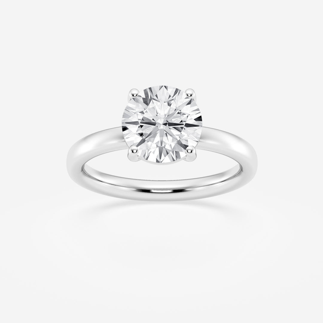 Round Cut Solitaire IJ Color SI2+ Purity CVD Diamond Engagement Ring