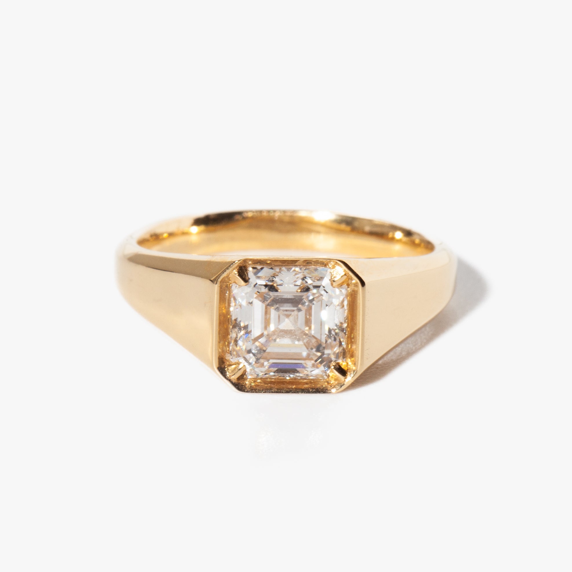 1.0CT-2.0CT Asscher-cut Moissanite Diamond Thick Band Engagement