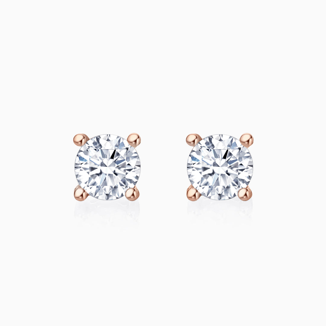Round Cut Moissanite Diamond Stud Earrings for Women