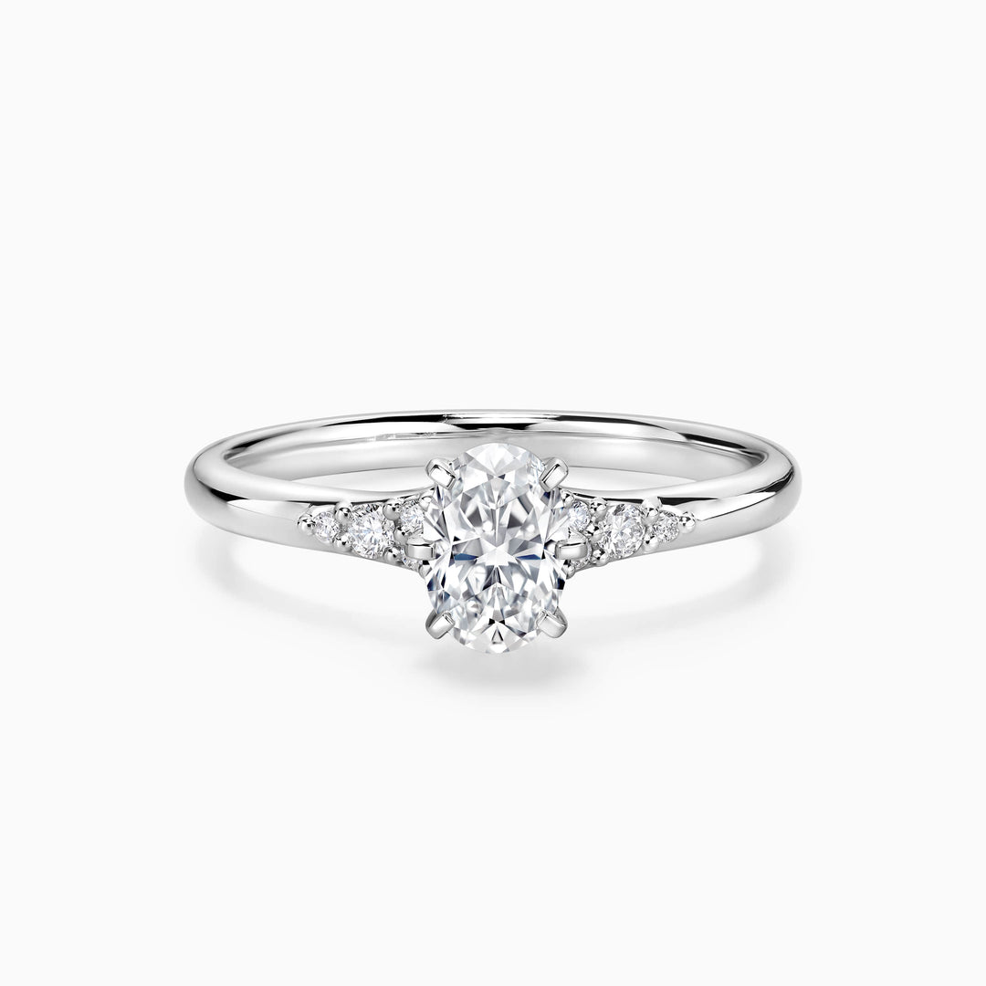 1.0CT Oval Cut Diamond Moissanite Pave Engagement Ring