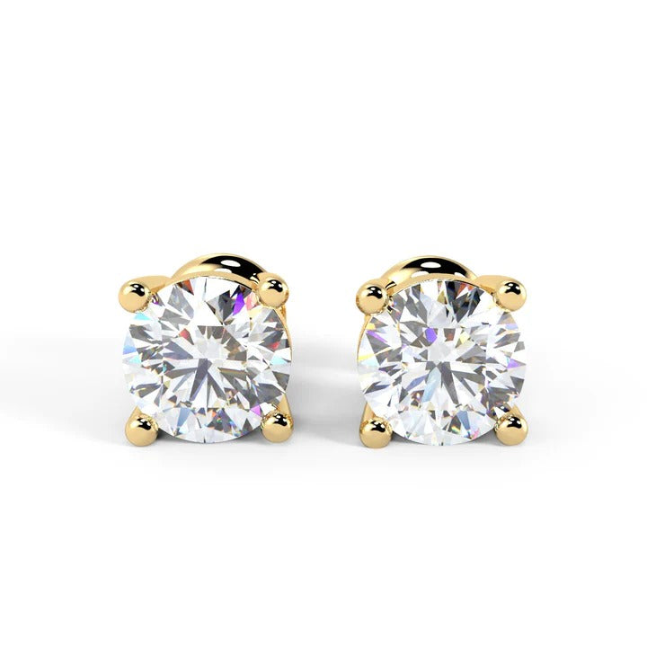 2.0CT Round Cut Moissanite Diamond Stud Earrings in White Gold