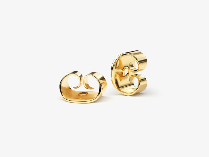 Round Cut Moissanite Diamond Earrings for Women in Yellow Gold