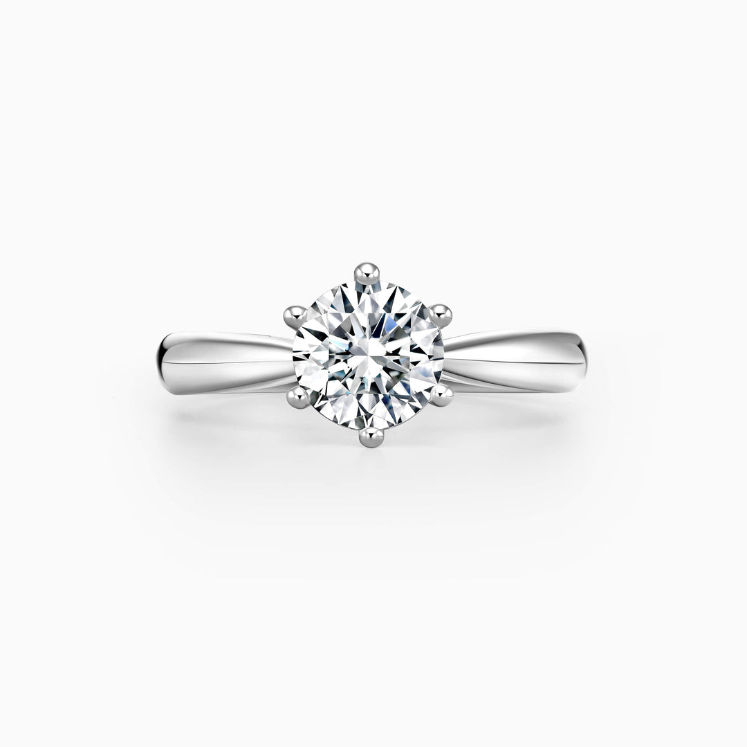 1.50CT Round Cut Diamond Channel Pave Moissanite Engagement Ring