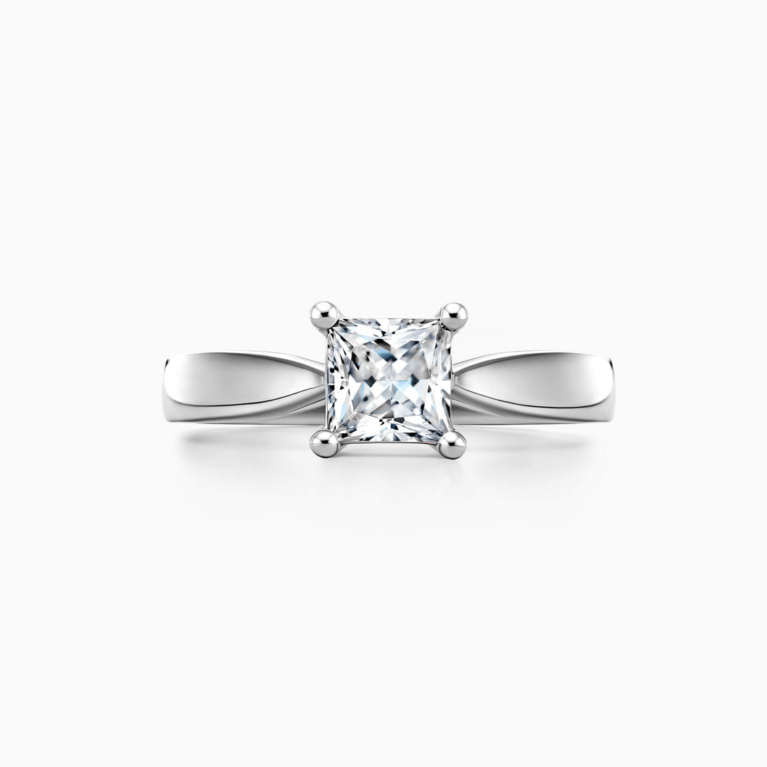 1.0CT Princess Cut Moissanite Diamond Solitaire Engagement Ring