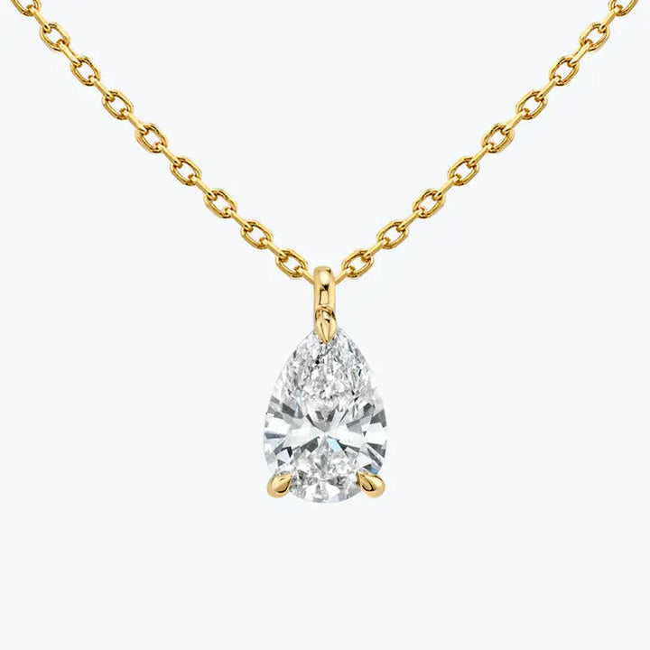 0.25-1.0ct Pear Cut Solitaire Moissanite Diamond Layering Necklace