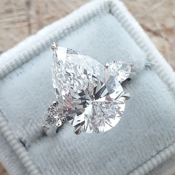 Pear Cut Diamond Halo 14K Gold Engagement Ring – DAVID SIMSON