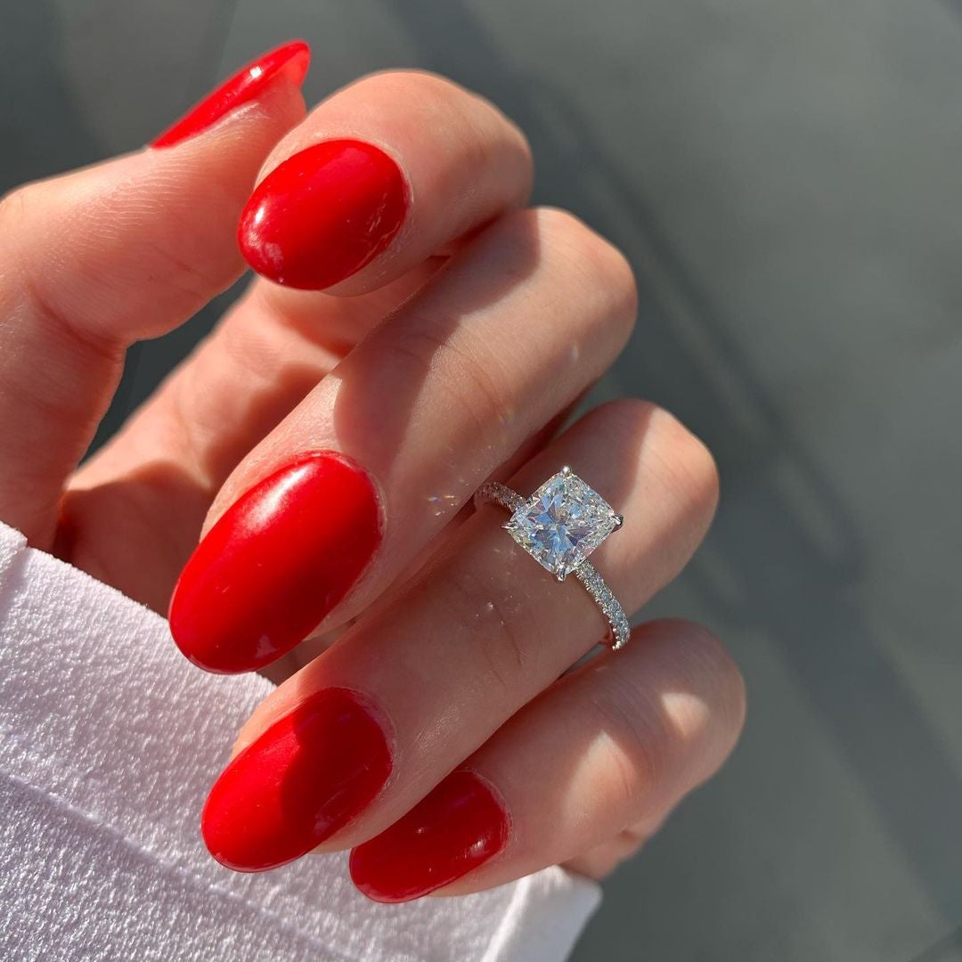 Cushion Cut Solitaire Moissanite Engagement Ring – DAVID SIMSON