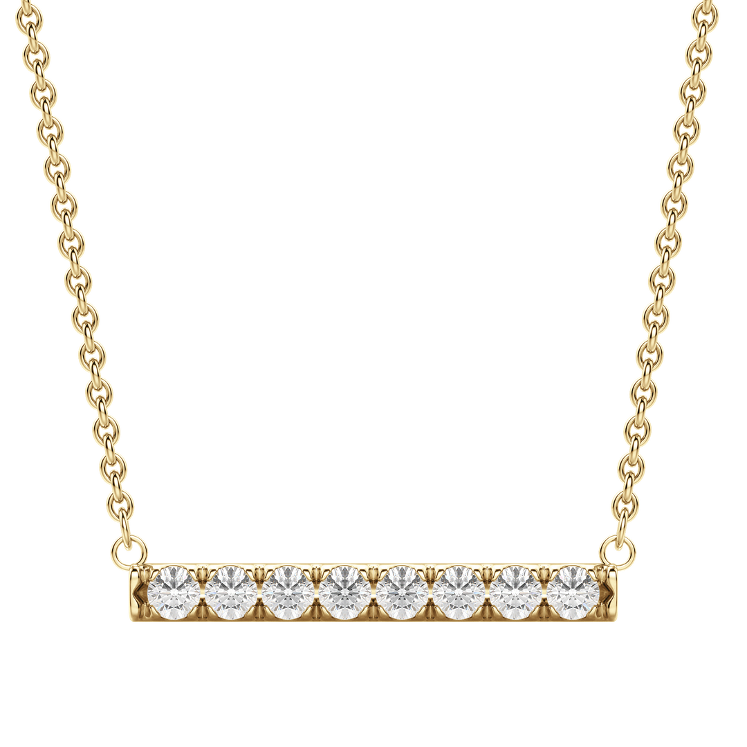 0.24 CT Round Cut Bar Necklace Moissanite Diamond Necklace