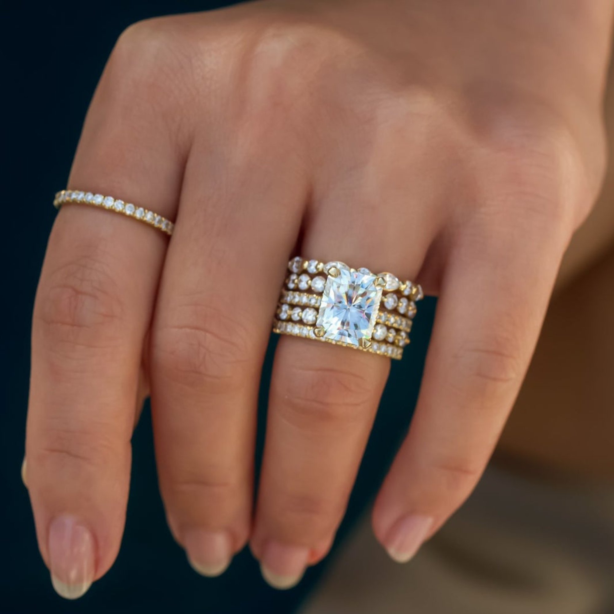lab-grown bridal ring set by david simson jewelry
