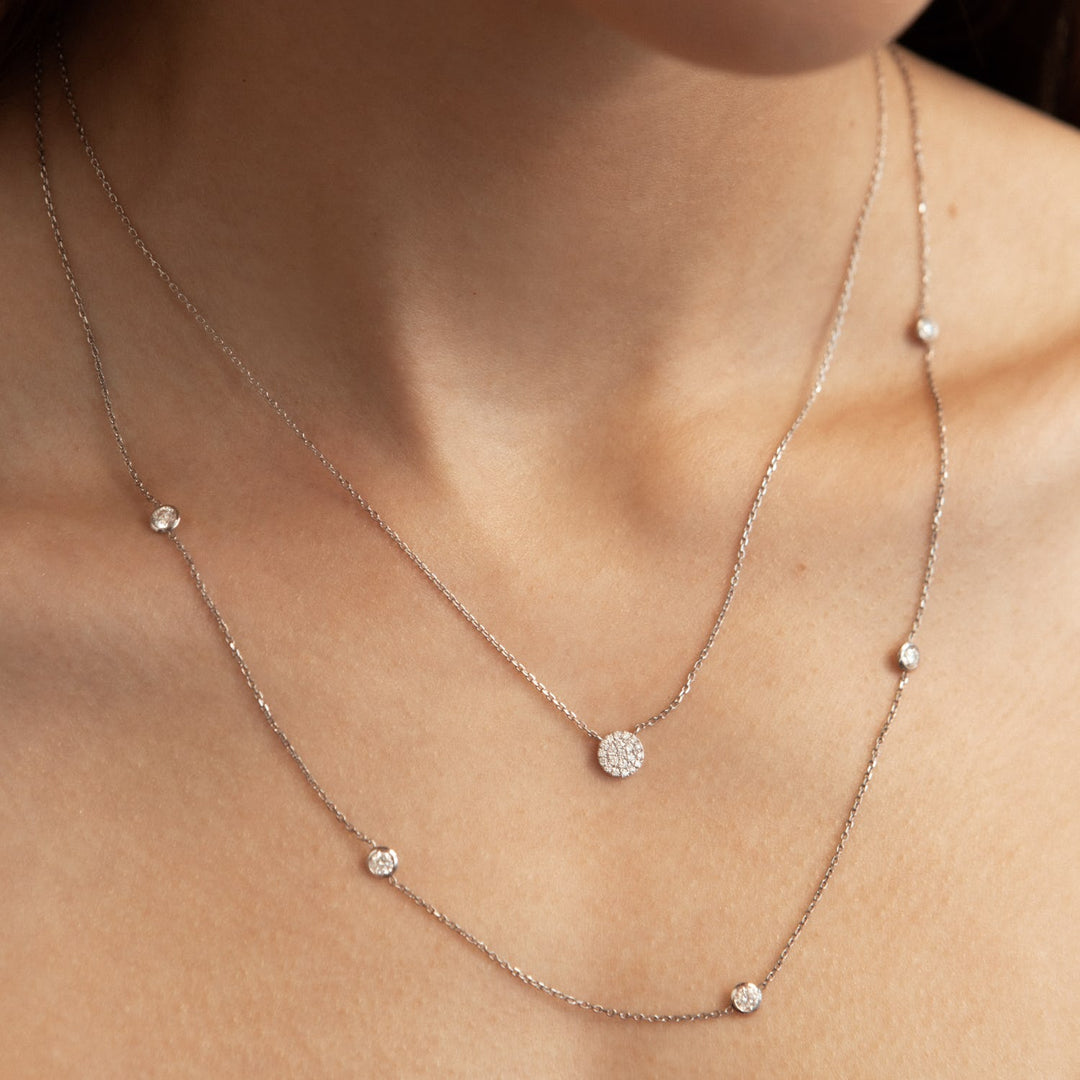 0.12TCW Round F-VS Lab Grown Diamond Necklace for Women