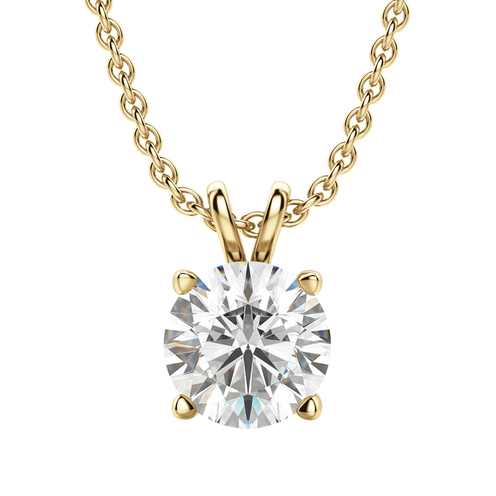 0.25-1.0CT Round Solitaire F-VS Lab Grown Diamond Necklace for Women
