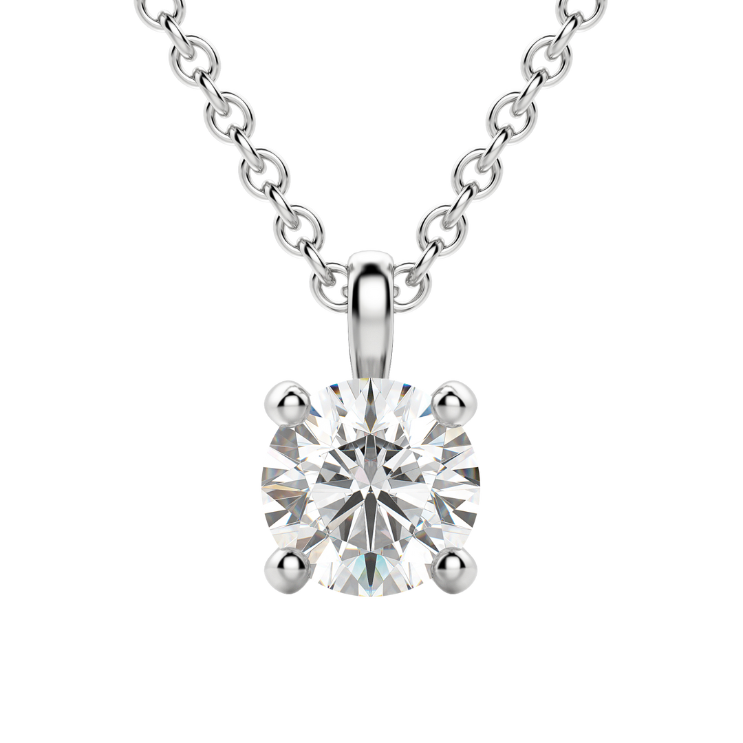 0.25-1.5CT Round Solitaire F-VS Lab Grown Diamond Necklace