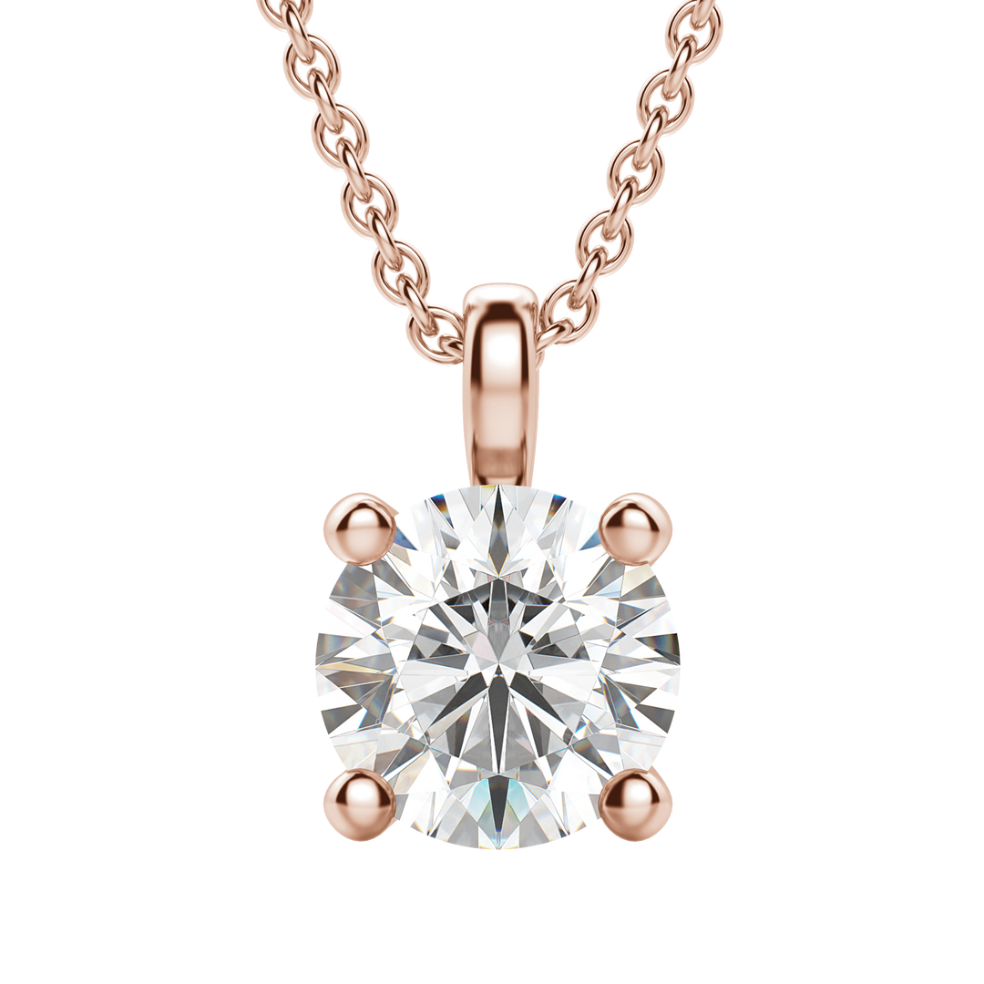 0.25-1.5CT Round Solitaire F-VS Lab Grown Diamond Necklace