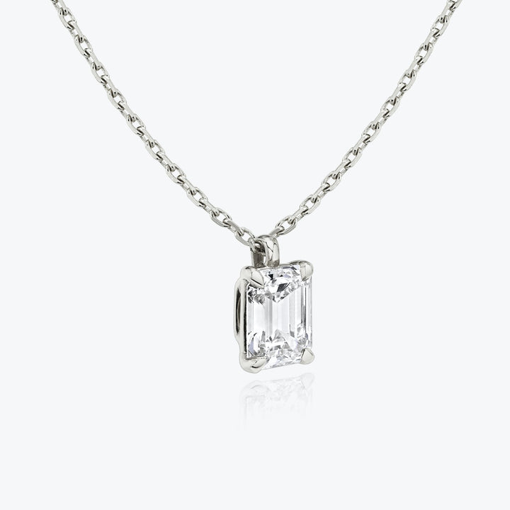 0.25CT - 1.0CT Emerald Solitaire F-VS Lab Grown Diamond Necklace