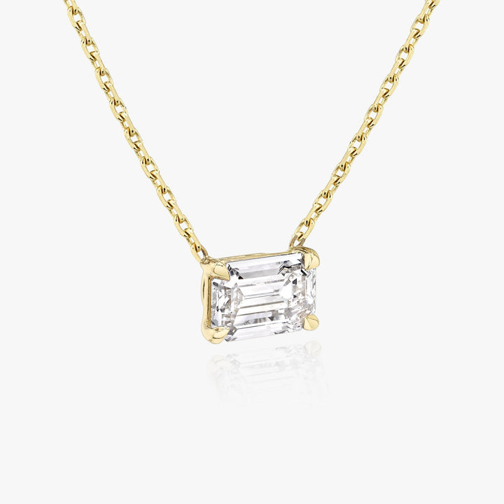 0.25CT - 1.0CT Emerald Solitaire F-VS Lab Grown Diamond Necklace