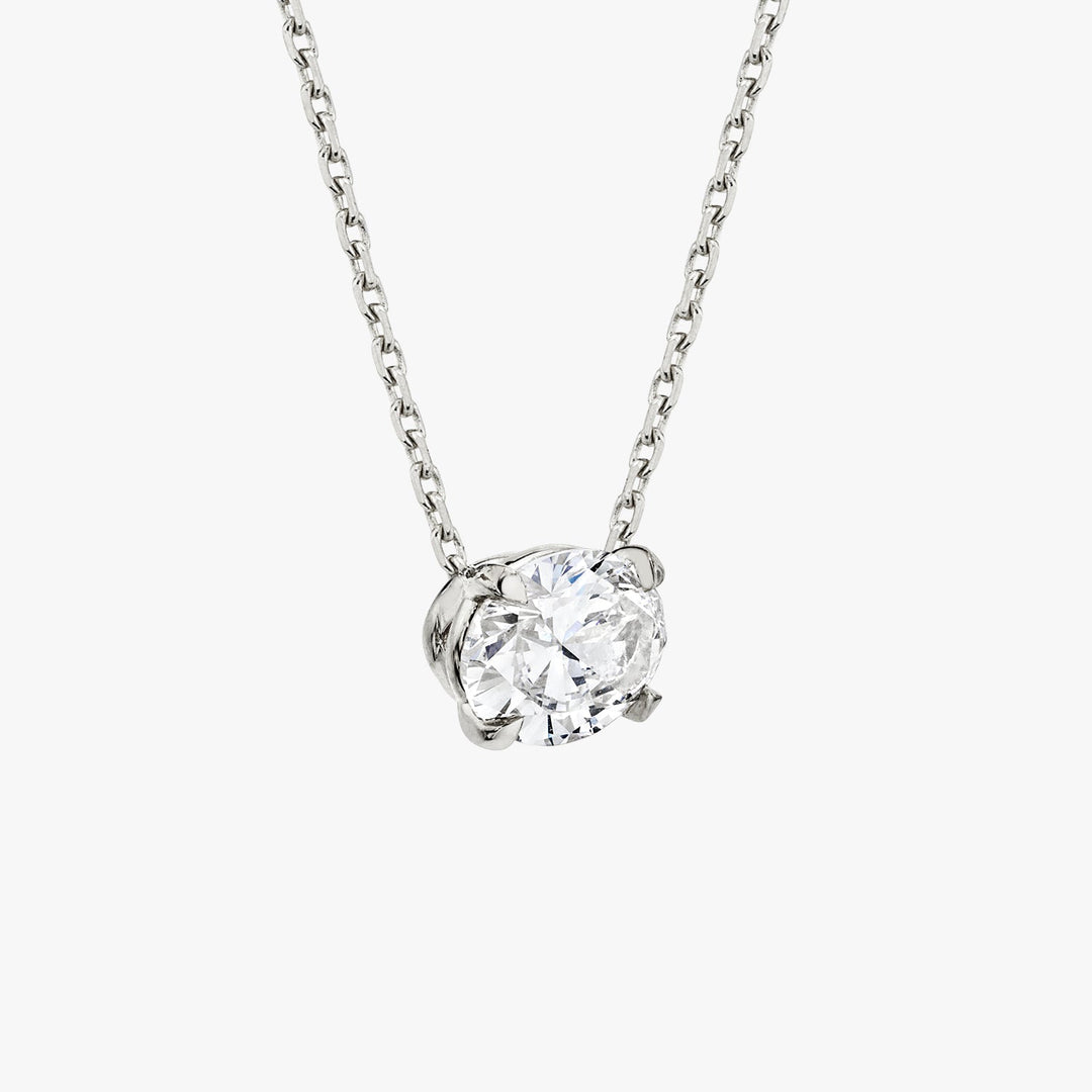 0.25CT - 1.0CT Oval Solitaire F-VS Lab Grown Diamond Necklace