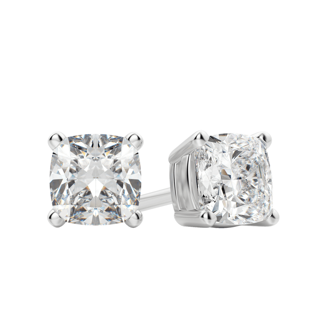 0.50CT - 2.0CT Cushion Solitaire F-VS Lab Grown Diamond Earrings