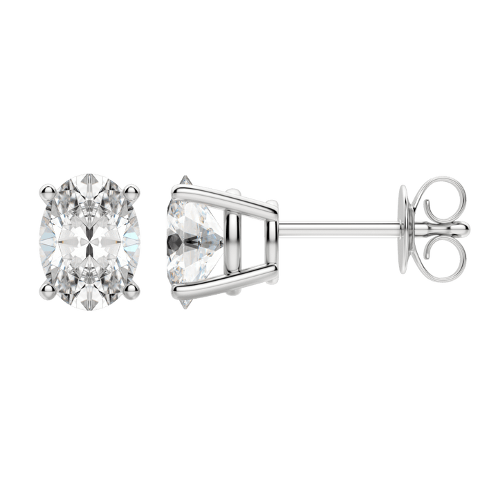 0.50CT - 2.0CT Oval Solitaire F-VS Lab Grown Diamond Earrings