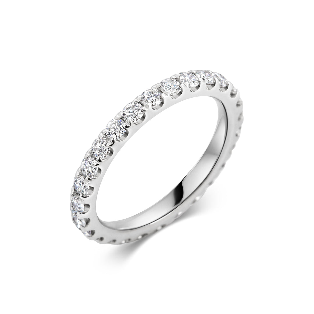 0.7CT Round Full Eternity Lab Grown Diamond Stackable Wedding Band