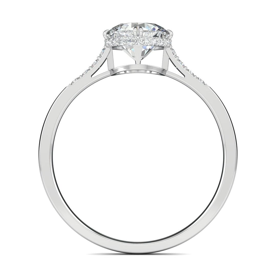 0.7ct Round F- VS1 Lab Grown Diamond Hidden Halo Engagement Ring