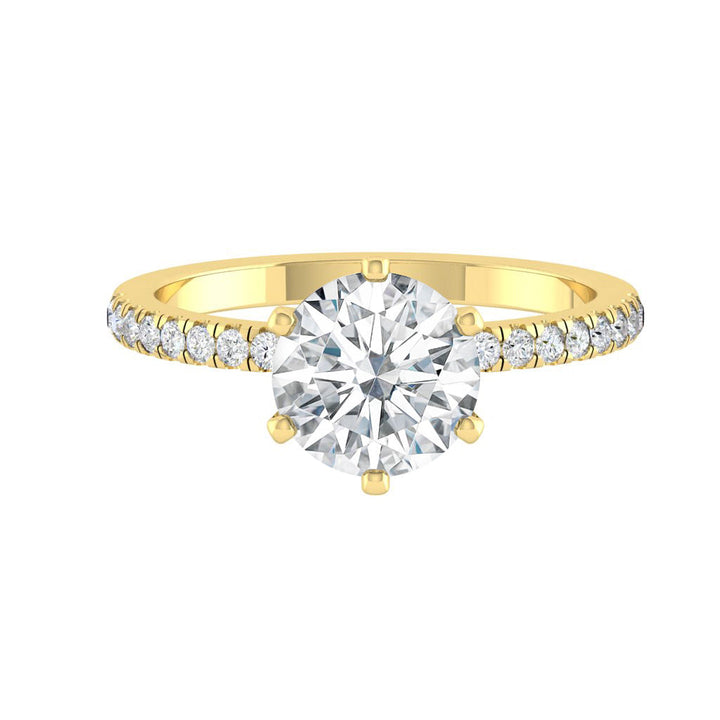 round-cut-solitaire-pave-moissanite-engagement-ring