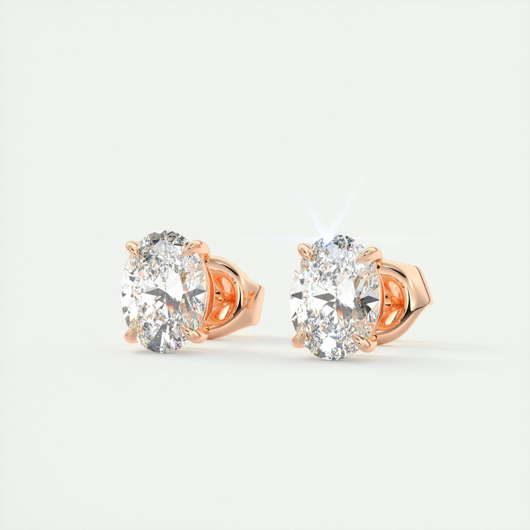 1.0CT Oval Solitaire G-VS Lab Grown Diamond Earrings