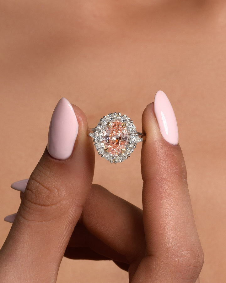 Peach Diamond Ring
Oval Cut Diamond
Floral Halo Engagement Ring
1.0CT Peach Diamond
2.0CT Peach Diamond
