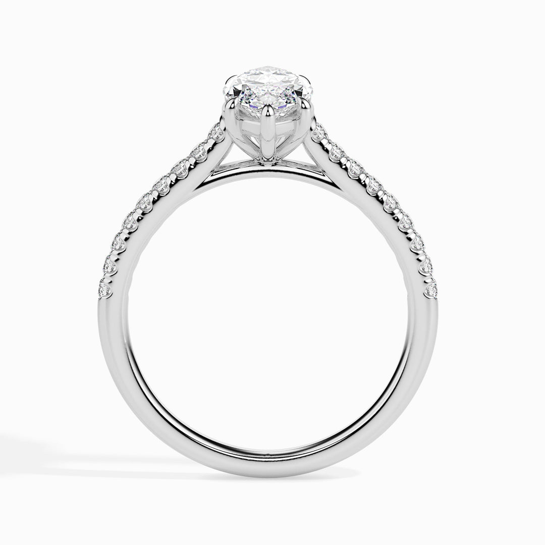 1.0ct Marquise F- VS Lab Grown Diamond Pave Engagement Ring