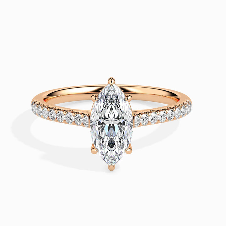 1.0ct Marquise F- VS Lab Grown Diamond Pave Engagement Ring