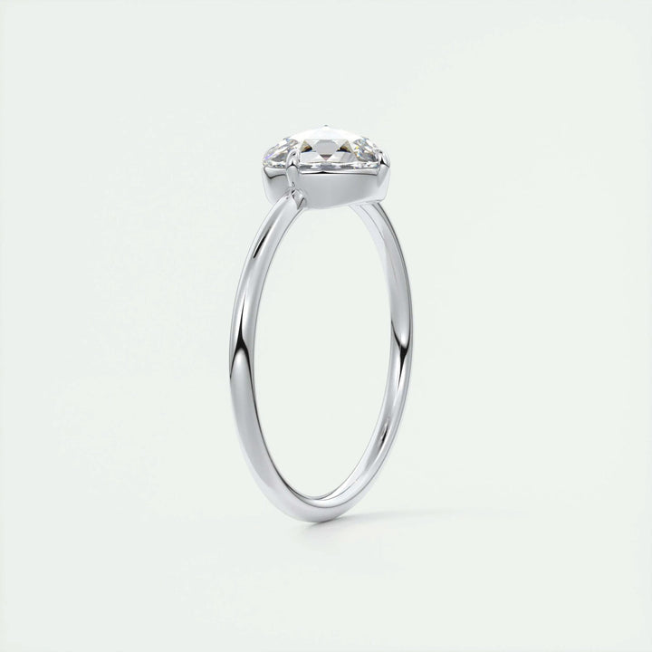 1.19CT Round Rose Cut Solitaire Moissanite Diamond Engagement Ring