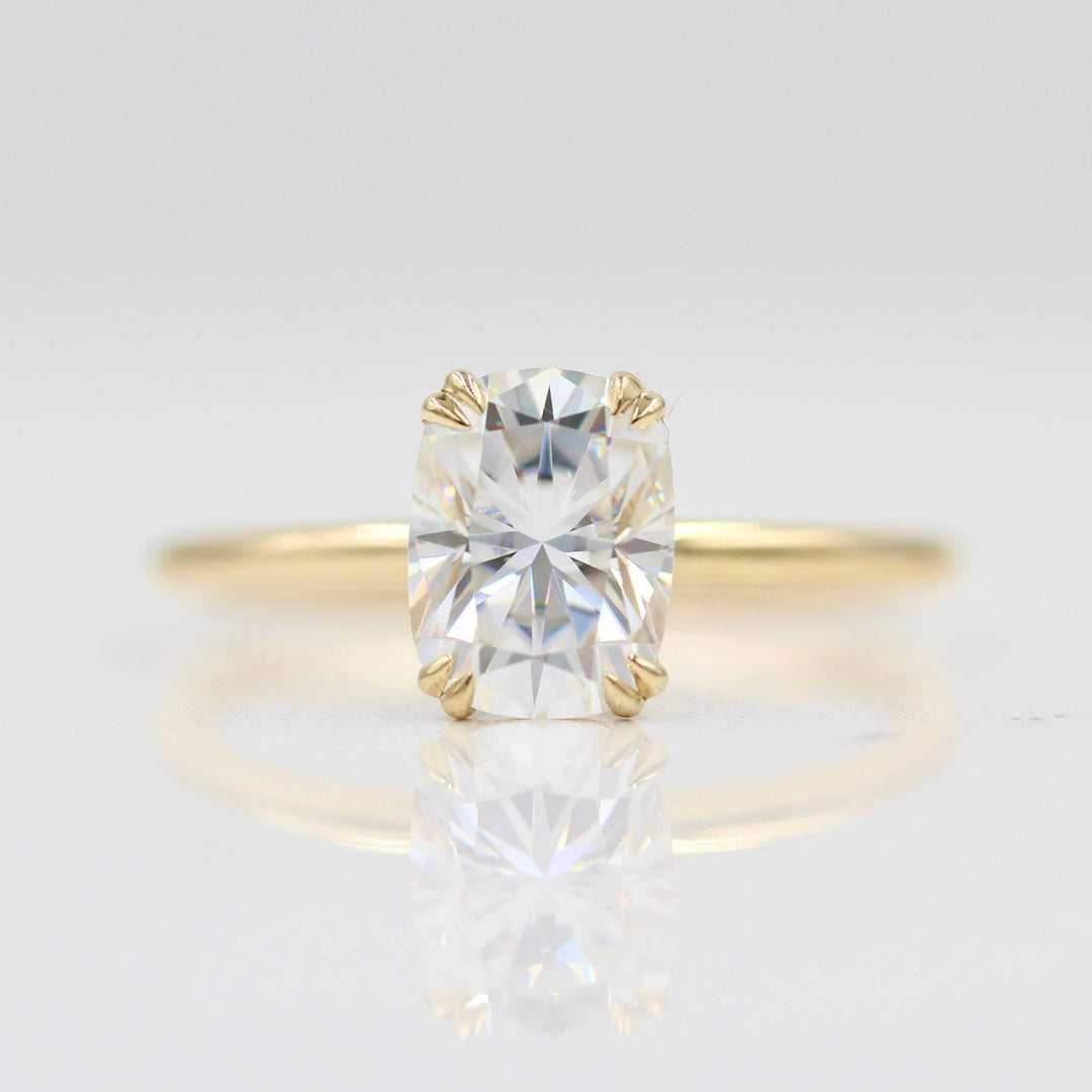 1.22CT Elongated Cushion Solitaire Moissanite Diamond Engagement Ring